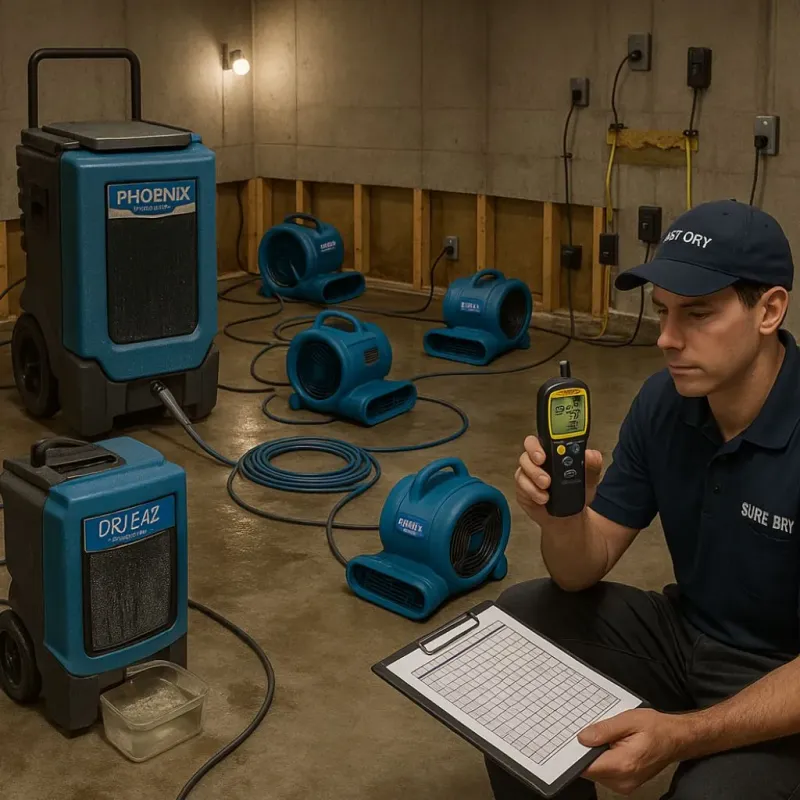 Structural Drying and Dehumidification process in Hereford, TX
